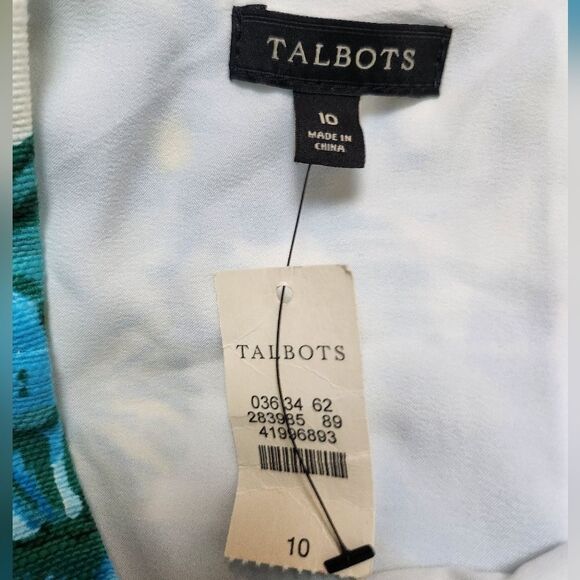 Talbots Retro Tropical Floral Hawaiian Woven Sleeveless Sheath Dress Size 10 - Picture 7 of 8